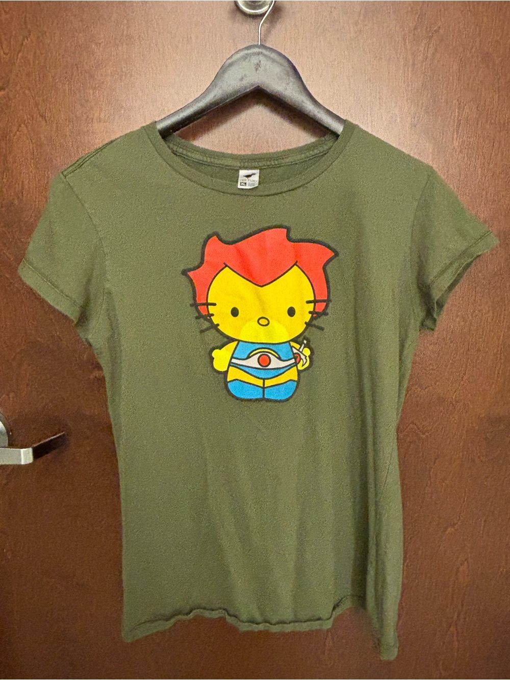 Sanrio Olive Green Hello Kitty x Thundercats Graphic Tee
